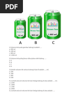 Soal Matematika Kelas 4 SD Bab Volume Liter Dan Mililiter | PDF