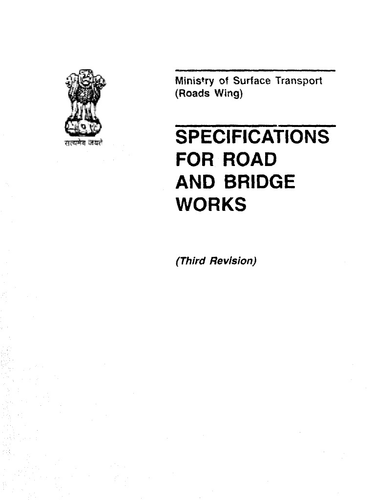 MOST Specifications For Road & Bridges PDF Traffic Concrete