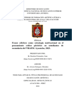 Frases Célebres Como Estrategia Motivacional en El Pensamiento Crítico Pictórico en Estudiantes de Secundaria Del VRAEM. Ayacucho, 2023