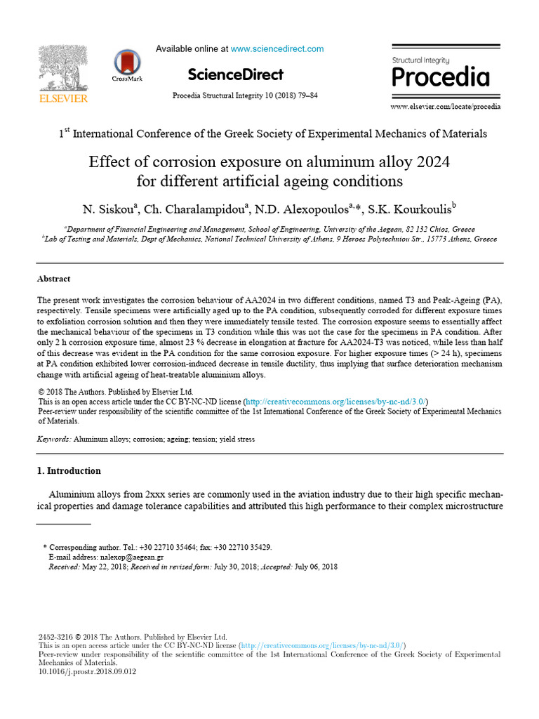 Effect of Corrosion Exposure On Aluminum Alloy 202 | PDF | Fracture ...
