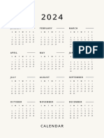 Beige Minimalist 2024 Calendar Planner