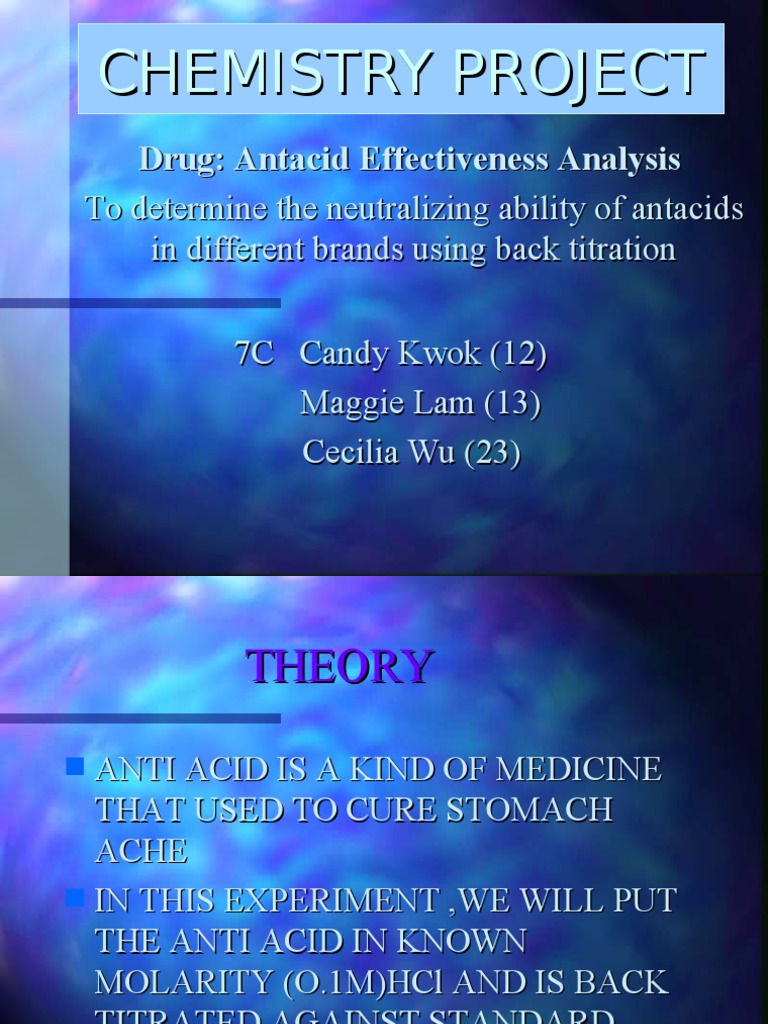 Chem Project Antacid PDF Titration Chemistry
