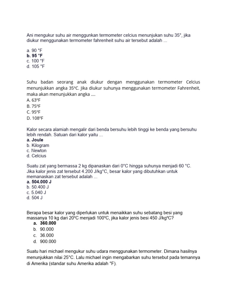 Konversi Suhu: Celsius ke Fahrenheit | PDF