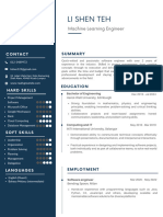 Blue Simple Professional CV Resume