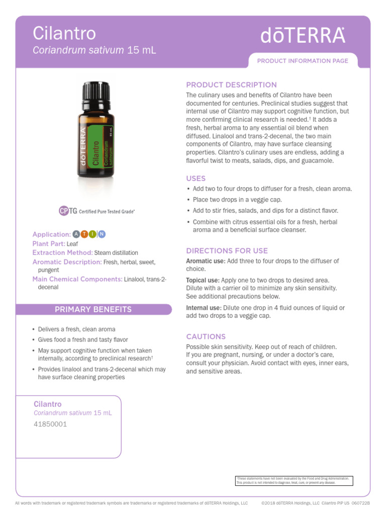 doterracilantroessentialoil Download Free PDF Coriander