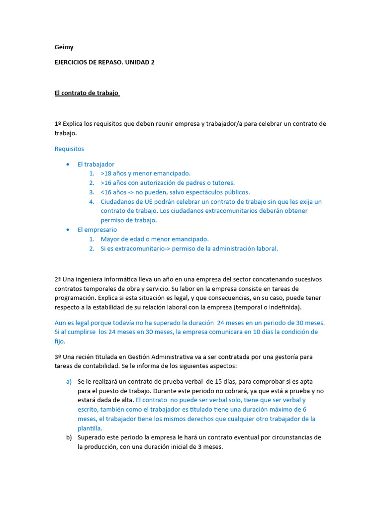 Ejercicios Repaso Tema 2 FOL | PDF | Salario | Business