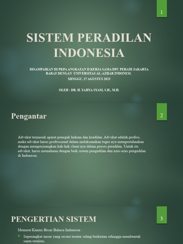 Sistem Peradilan Indonesia - Al Azhar 27 Agst | PDF