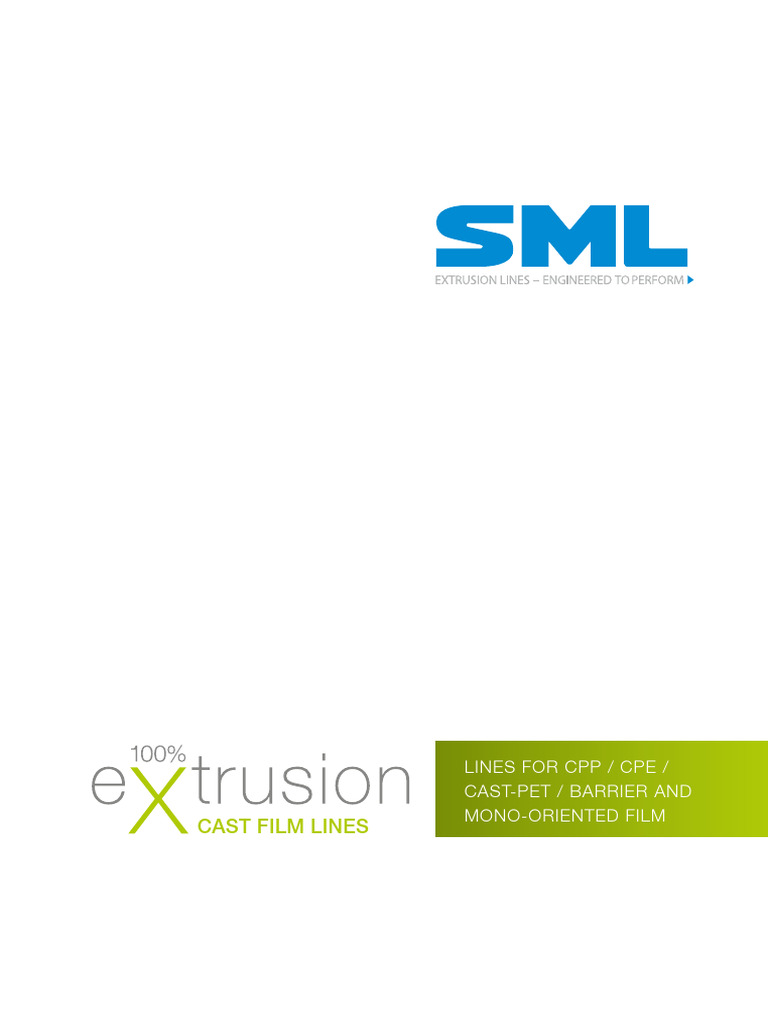 SML Cast Film Lines Overview | PDF | Extrusion | Filtration
