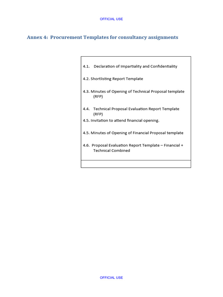 Procurement Templates for Consultancy Evaluations | PDF | Evaluation ...