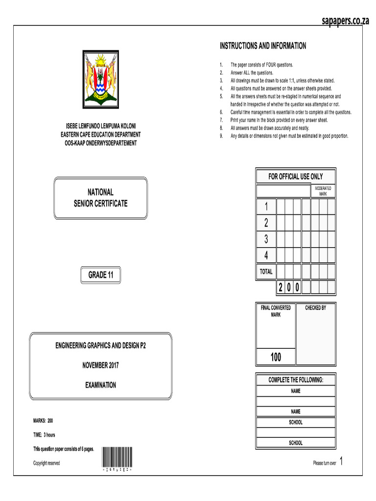 EGD Gr11 P2 2017 English | PDF