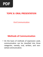 Topic 8 - Oral Communication