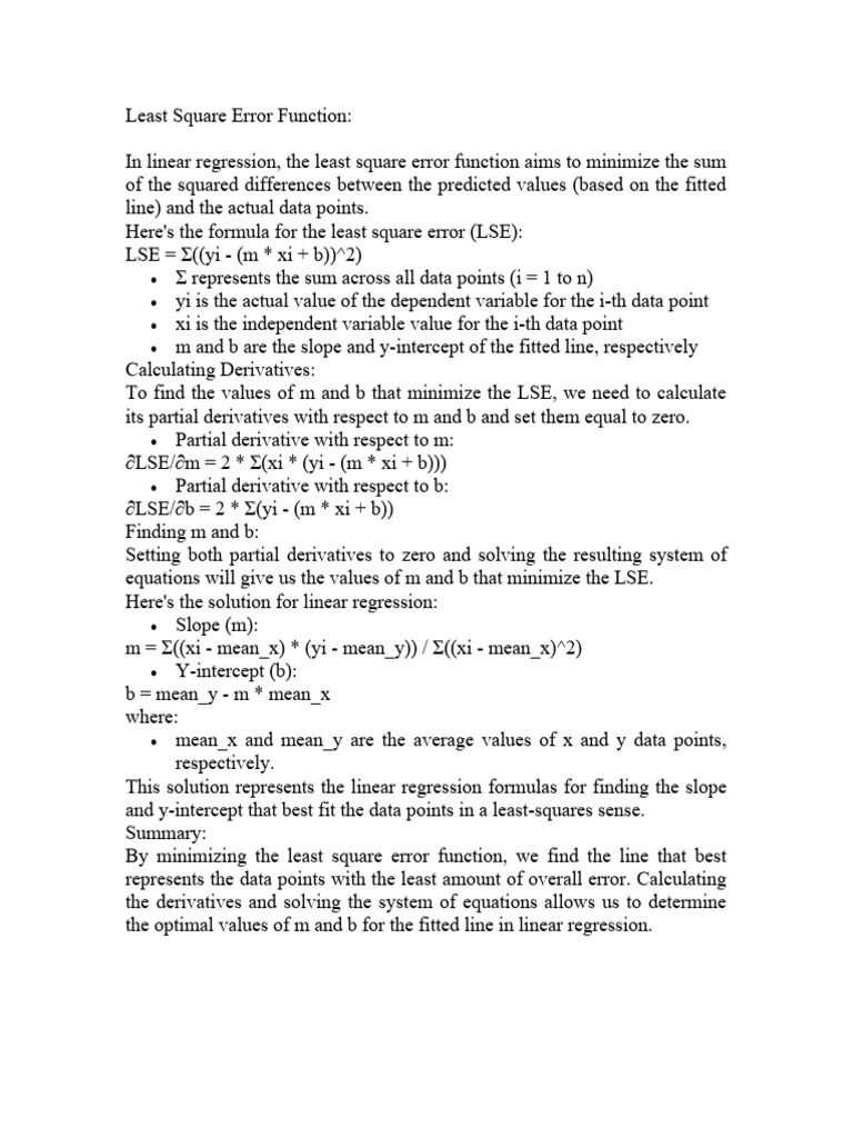 Least Square | PDF | Least Squares | Errors And Residuals