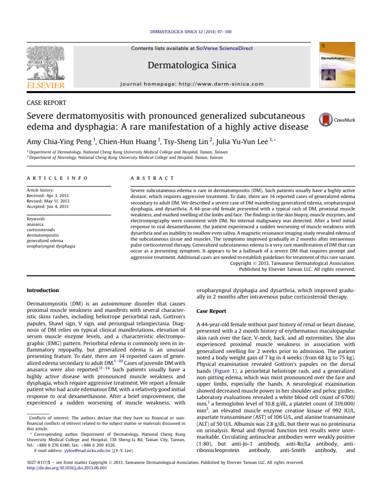 Severe Dermatomyositis With Pronounced Generalized | PDF | Diseases And ...