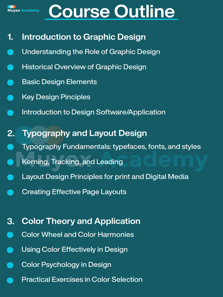 Muyex Academy Graphic Design Course Outline 2 | PDF | Graphic Design ...