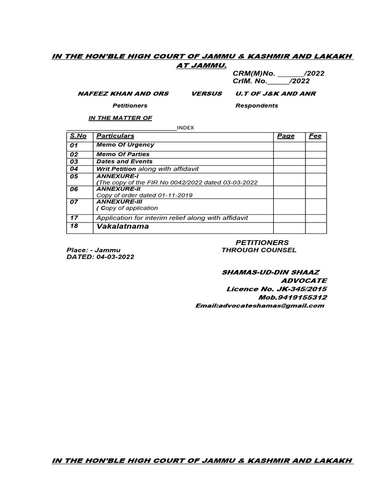 Section 482 CRPC Nafeez Khan 2022 | PDF | Justice | Crime & Violence