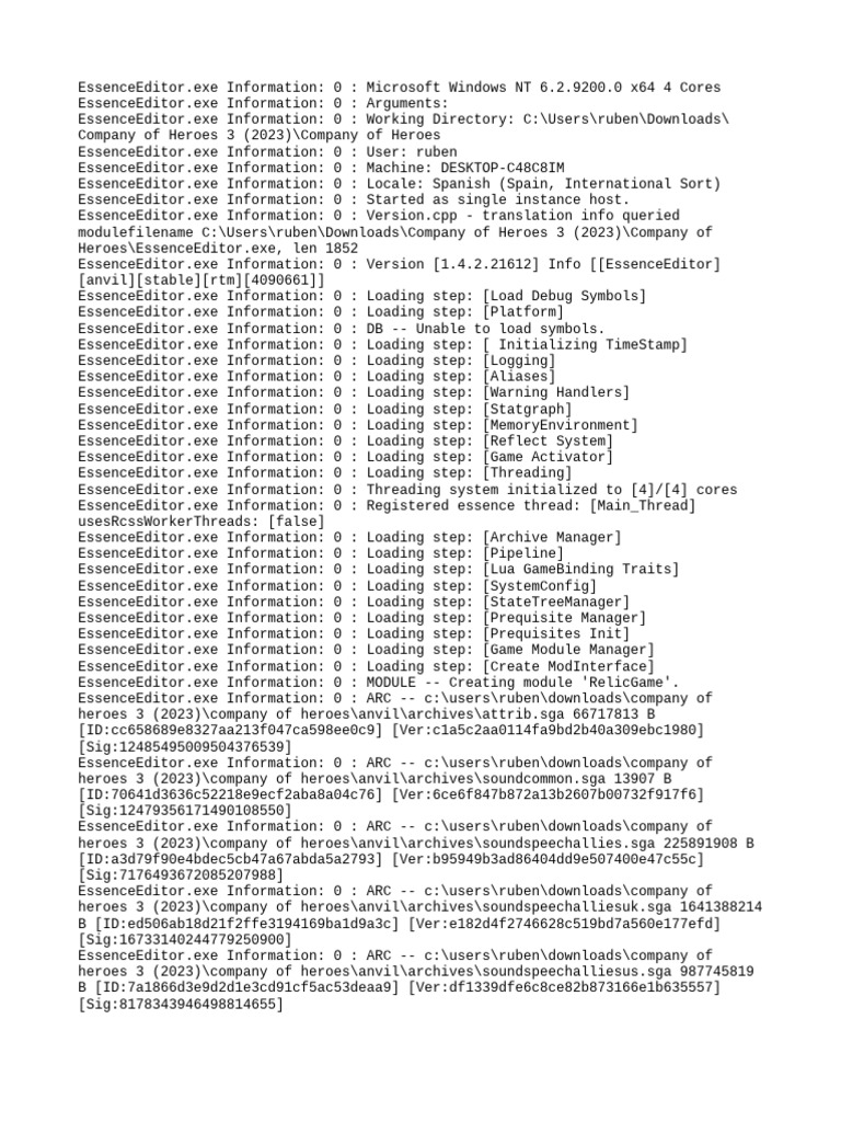 Essence Editor Log | PDF | Ibm Pc Compatibles | Computing Platforms