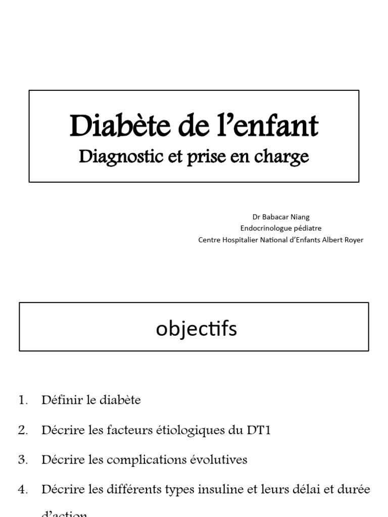 Diabète de l'enfant : Diagnostic et prise en charge | PDF | Diabète ...