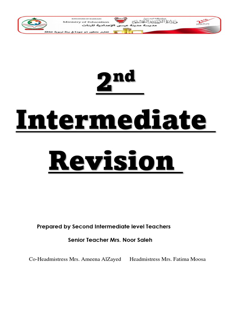 2nd Intermediate Revision 2023-2024 1 | PDF | Verb | Mural