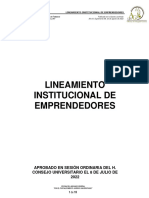 Lineamiento Institucional de Emprendedores