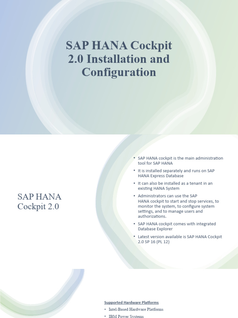 SAP HANA Cockpit 2.0 Installation Guide | PDF | Business | Computers