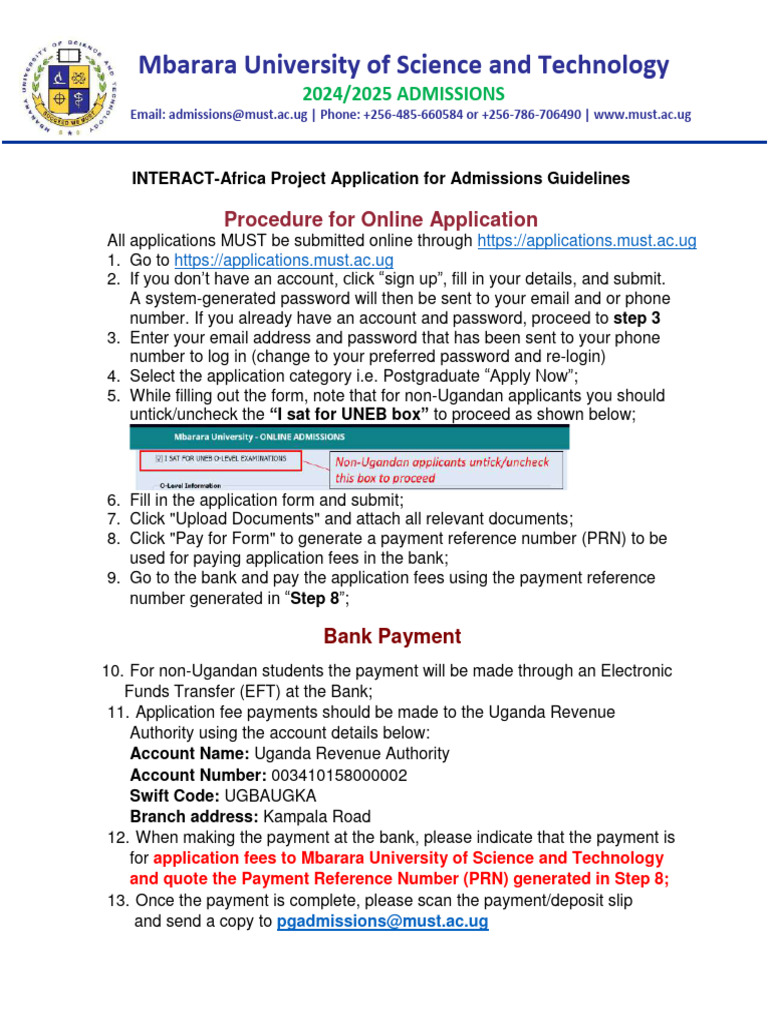 Mbarara University Online Application Guide | PDF | Login | Password