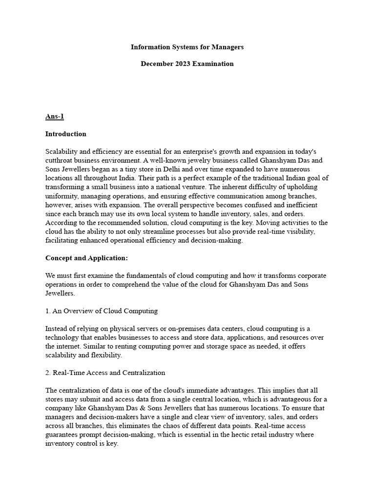 Cloud Solutions for Ghanshyam Das & Sons | PDF | Cloud Computing ...