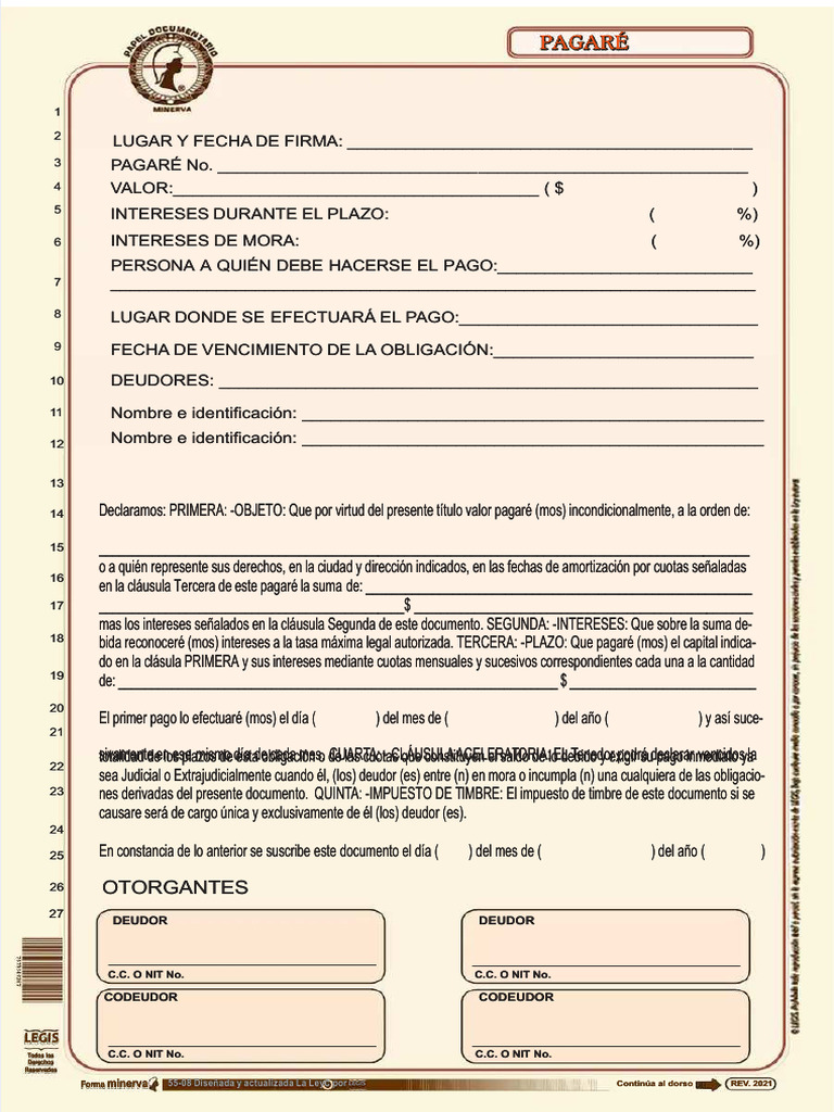 Modelo de Pagaré en Perú | PDF