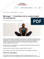 Manager - 7 Bienfaits de La Sophrologie en Entreprise