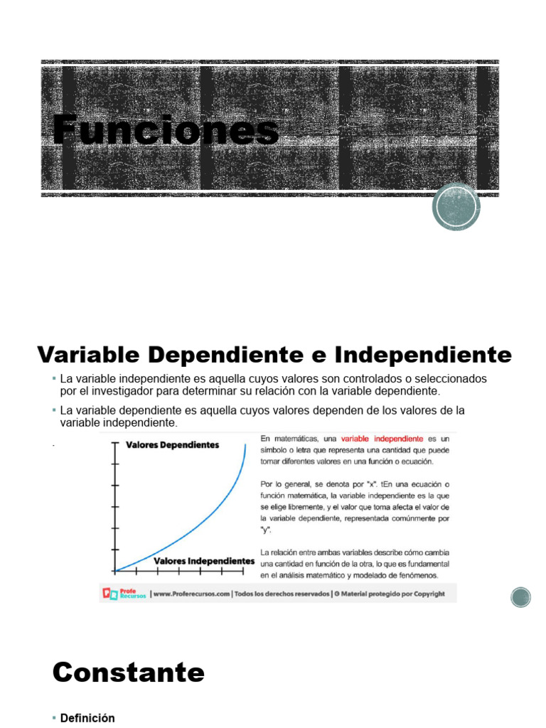 Variables y Tipos de Funciones Matemáticas | PDF | Variable ...