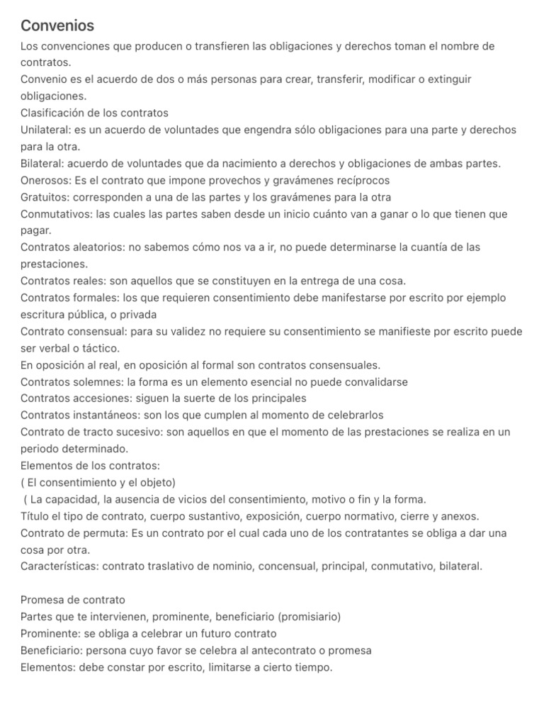 Convenios | PDF | Derecho contractual | Derecho empresarial