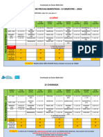 Calendario de Avaliações - EM 2022 - 1ºbimestre - 1serie 2022