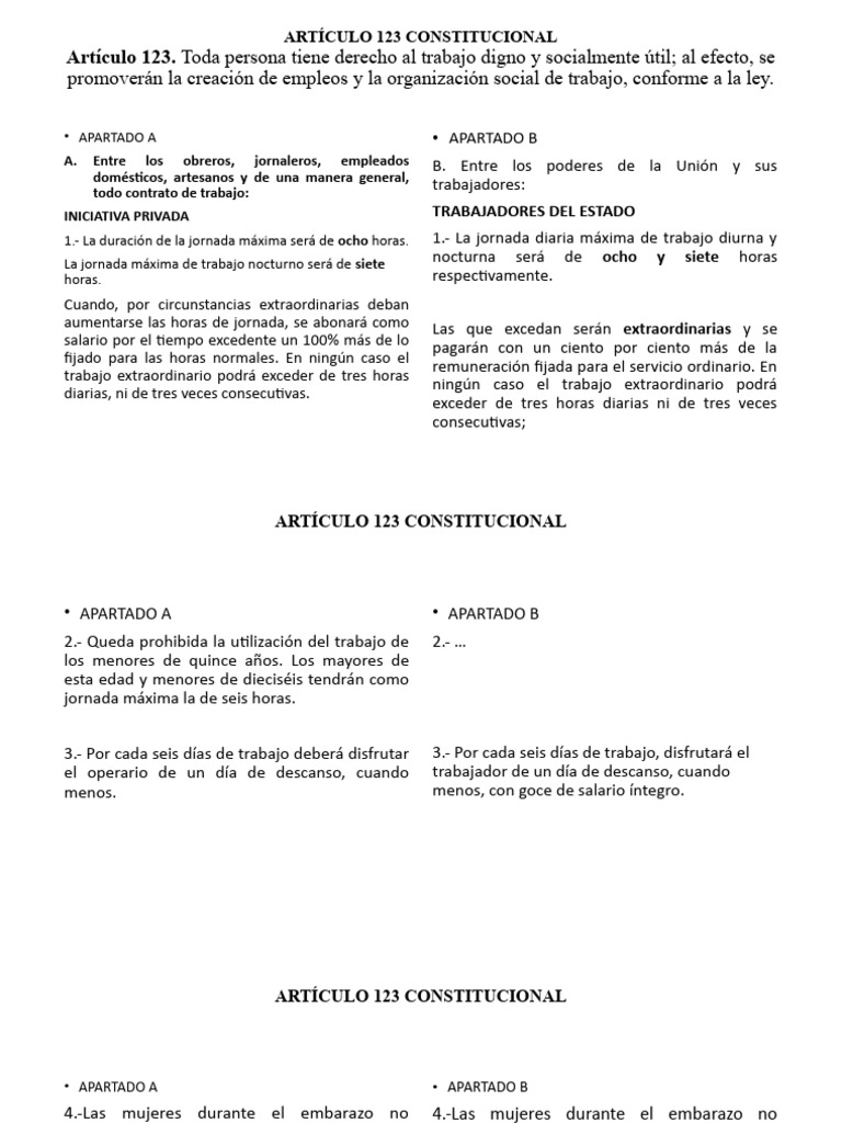 Derechos Laborales en el Artículo 123 | PDF | Salario | Economias
