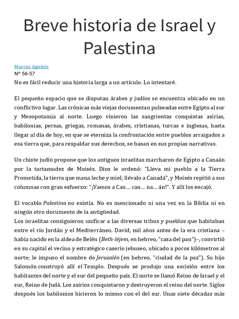 Breve Historia de Israel y Palestina | PDF | Política mundial | Israel