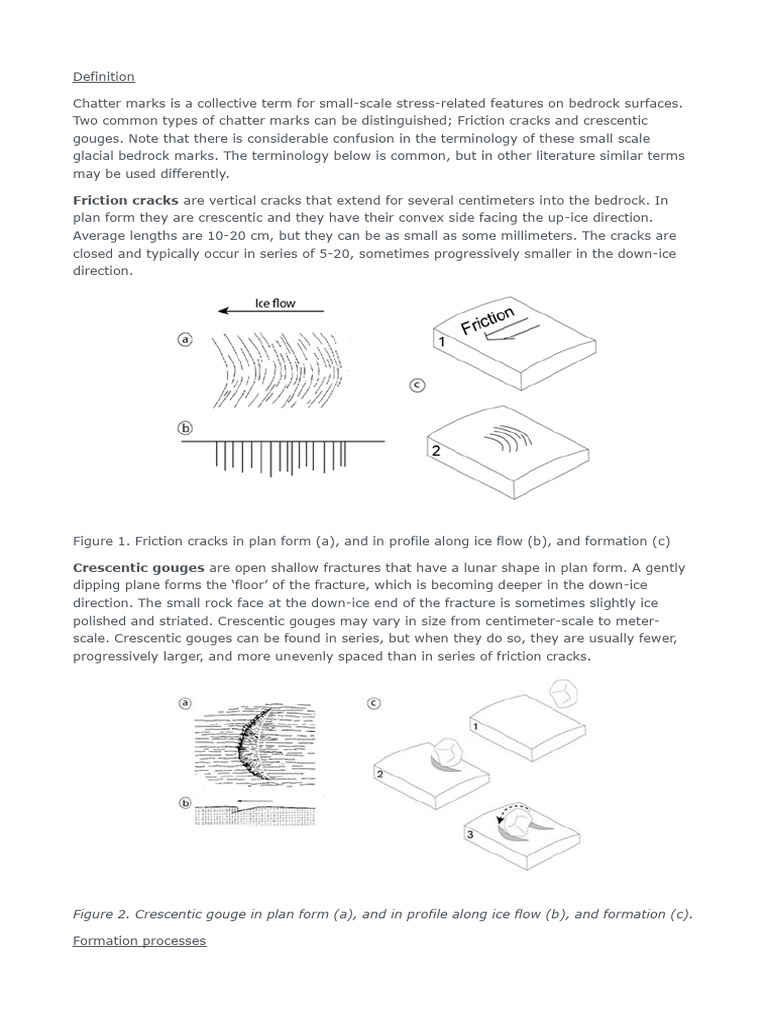 Chatter Marks: Friction Cracks & Gouges | PDF | Glacier | Fracture