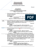 Supliment La Proiectul ORDINII DE ZI A Ședințelor În Plen A Parlamentului Republicii Moldova Din 30 - 31 Mai 2024