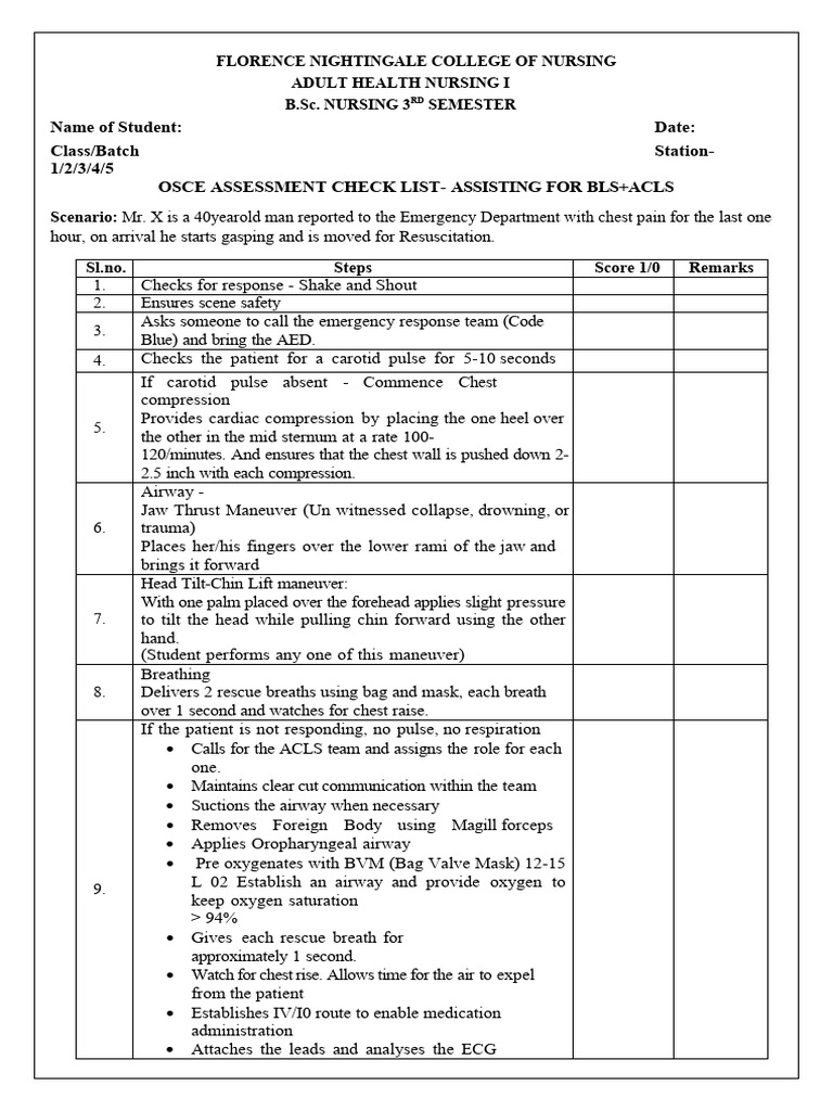 Assisting For Bls+acls | Download Free PDF | Cardiopulmonary ...