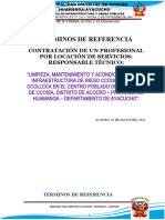 Tdr-Para Responsable Técnico para Lurawi Perú-Acocro-Limpieza-Mantenimiento-Riego-Ccoisa