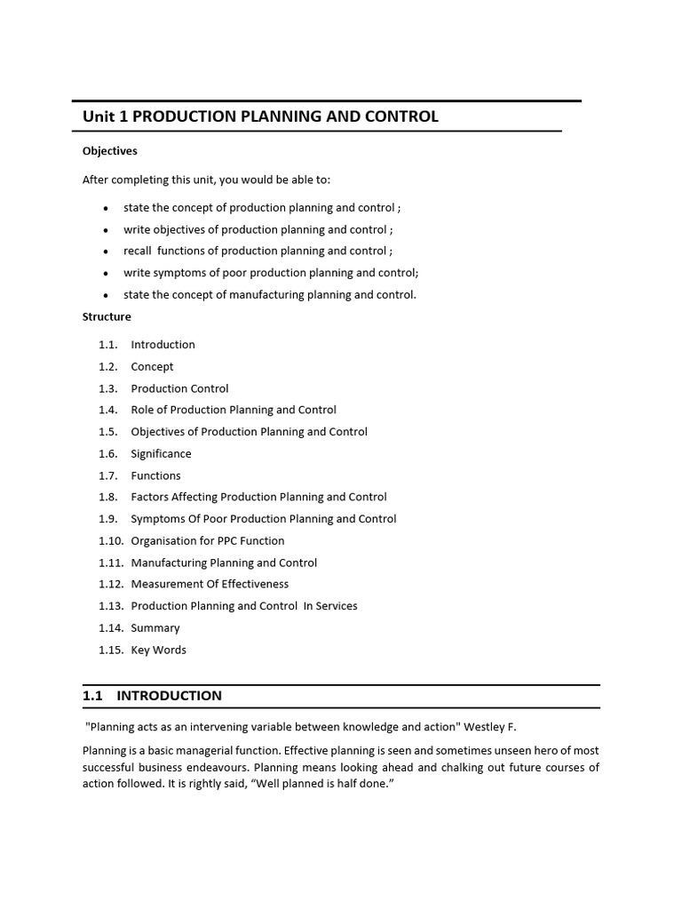 Production Planing and Control | Download Free PDF | Supply Chain
