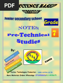 Pre-Technical Complete Notes Grade 7