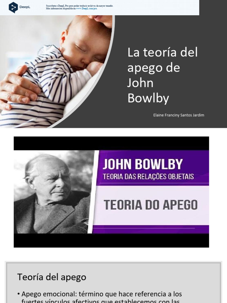 Teoria Do Apego de John Bowlby Es | PDF | Teoría de apego | Las emociones