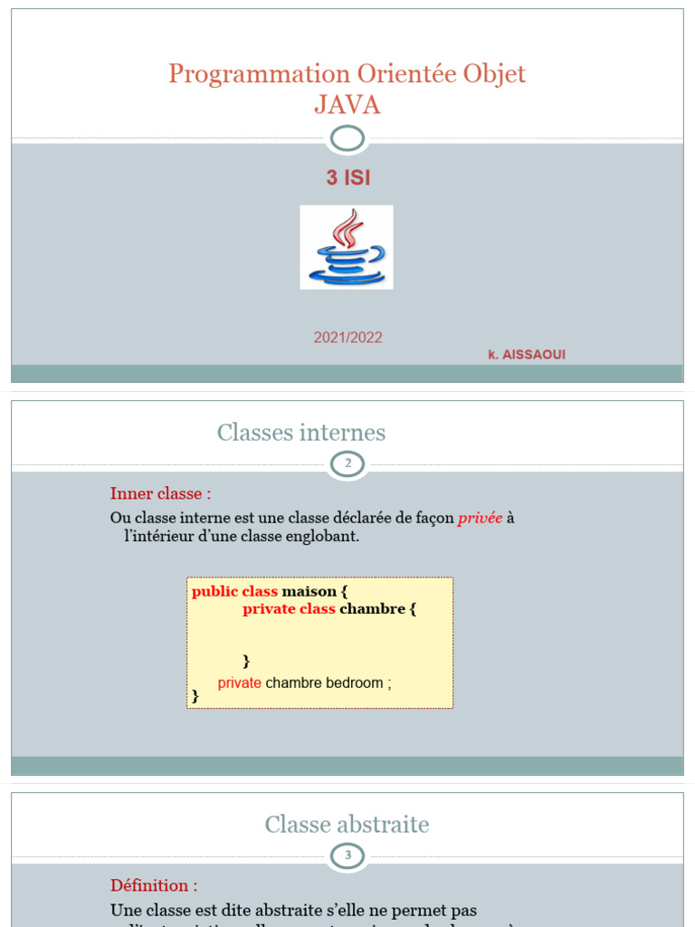 Classes Abstraites en Java | PDF | Classe (informatique) | Informatique