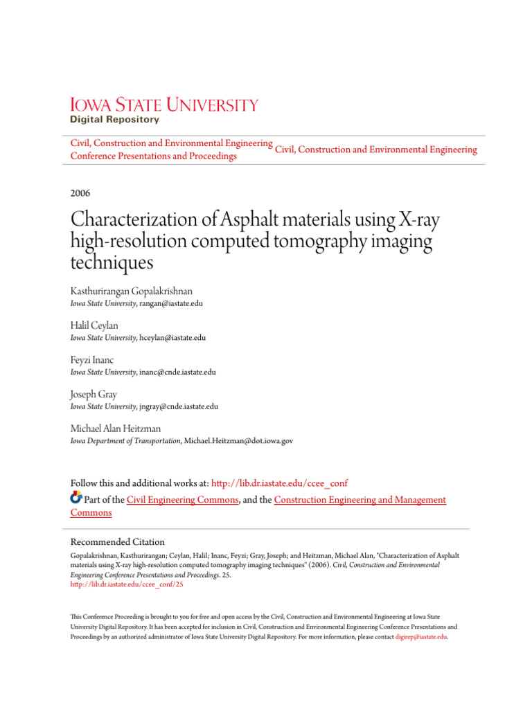 Asphalt Material Characterization via CT Imaging | PDF | Ct Scan ...