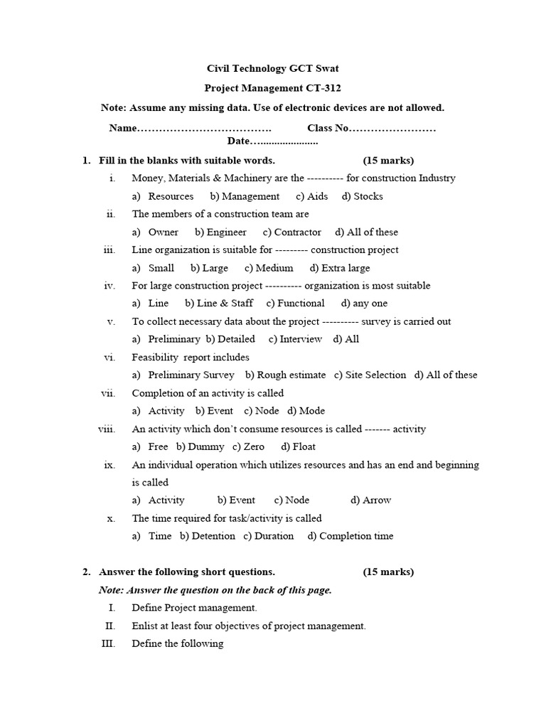 Project Management in Civil Tech GCT | PDF | Art