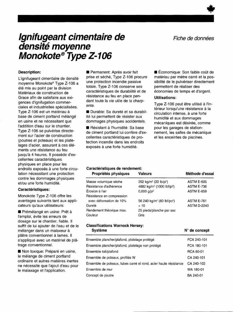 Monokote Type Z 106 | PDF