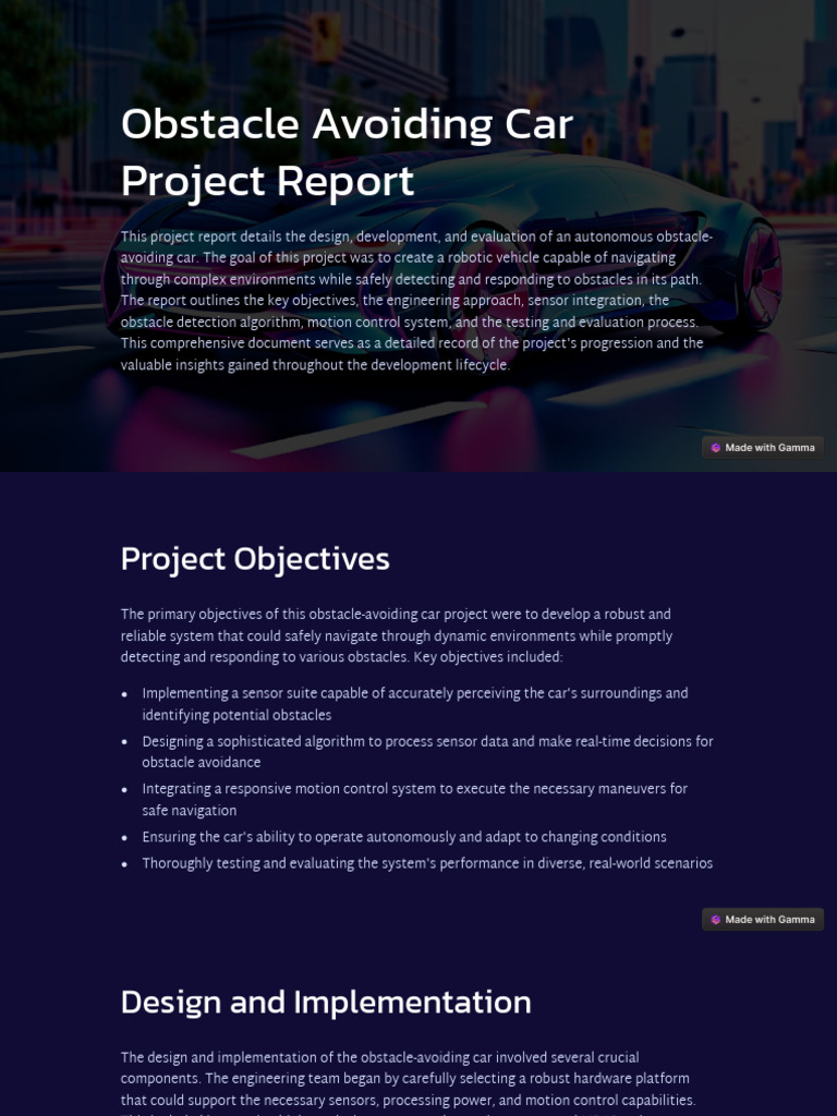 Obstacle-Avoiding-Car-Project-Report | PDF | Lidar | Robotics