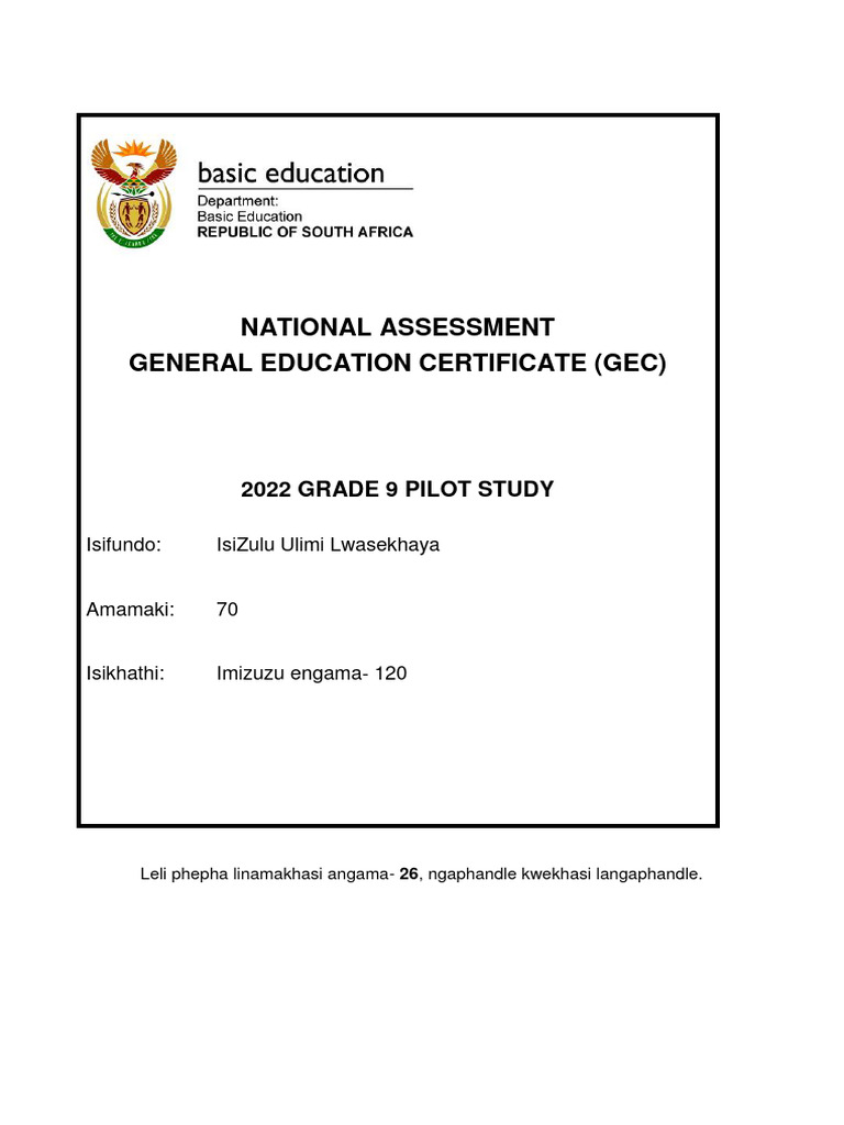 isizulu grade 9 november past papers