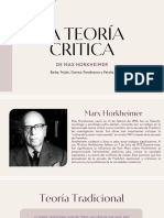 La Teoria Critica de Max Horkheimer