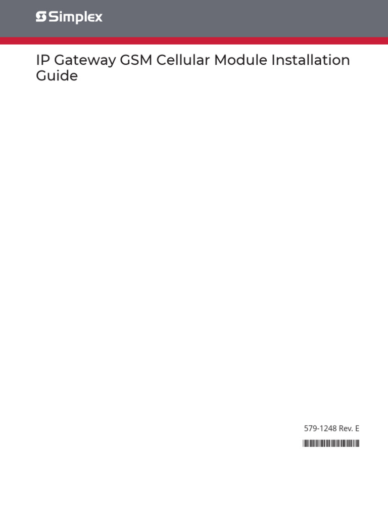 IP Gateway GSM Cellular Module Installation Guide: 579-1248 Rev. E ...