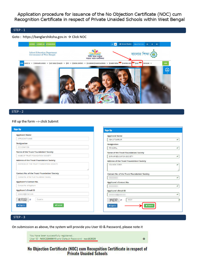 NOC Application Process for Schools in WB | PDF | Computing