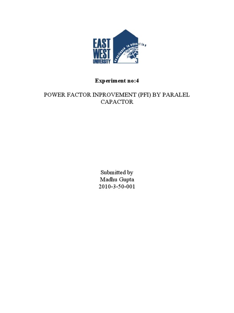 Power Factor Improvement with Capacitors | PDF